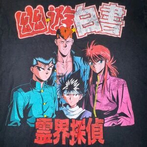 Yu Yu Hakusho Anime Tee Mens M Black Spirit Detective 90s Retro Funimation 2022